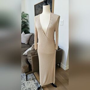 Nwot European reserved wrap long sleeve sweater dress